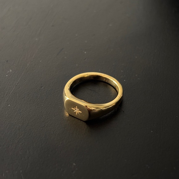 Thomas Sabo Jewelry - Thomas Sabo Gold Signet Ring with Star Engraving